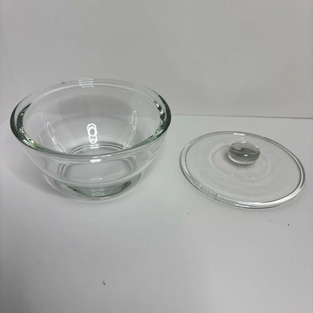 Clear Glass Lidded Bowl